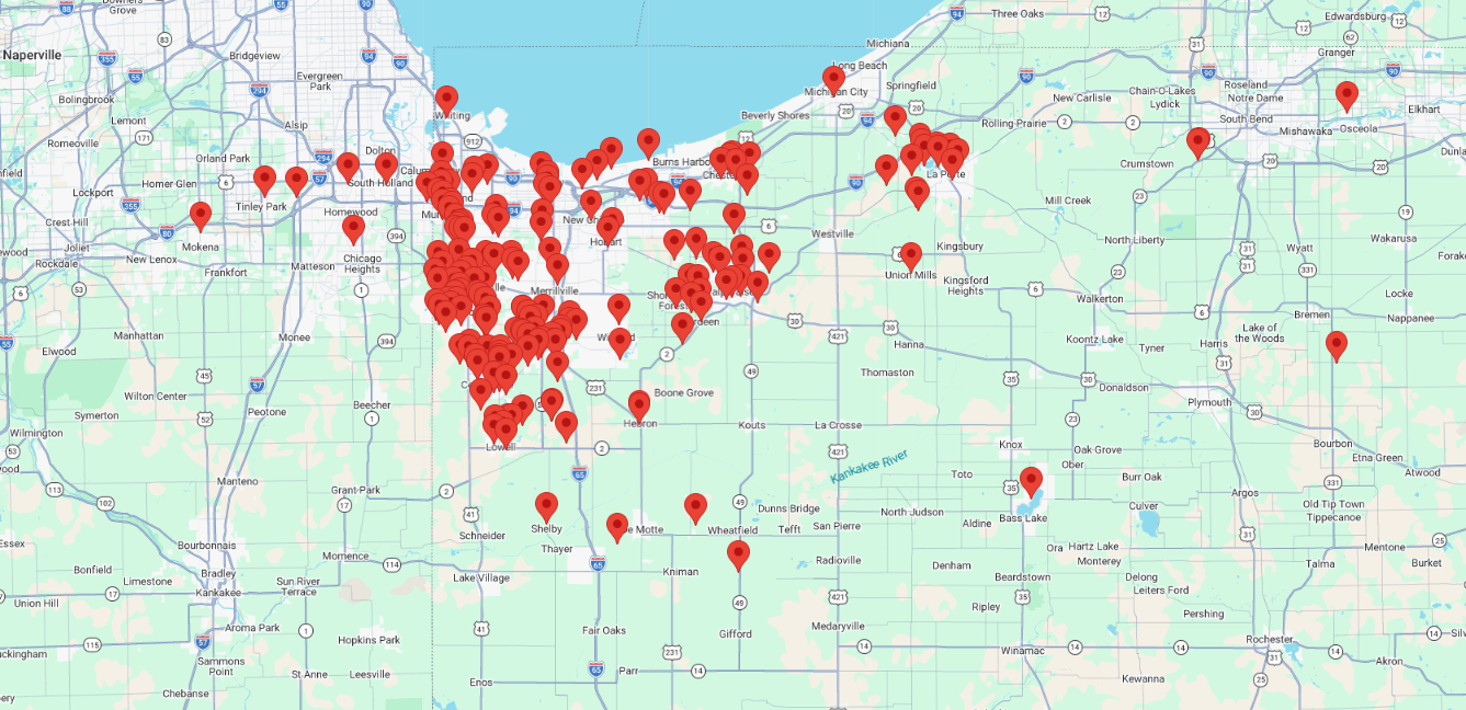 Interactive map showing current real estate sign installations
