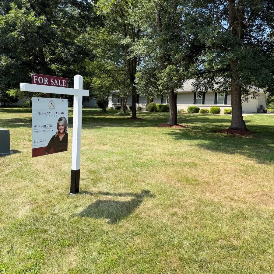 Residential real estate sign installation in Wheatfield, Indiana